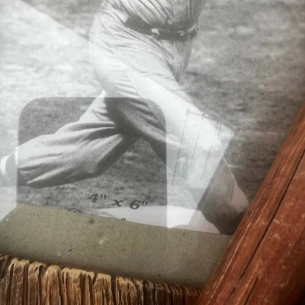 Baseball photo frame 4”x 6” photo, overall 8 x 8 1/2”